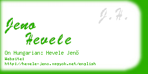 jeno hevele business card
